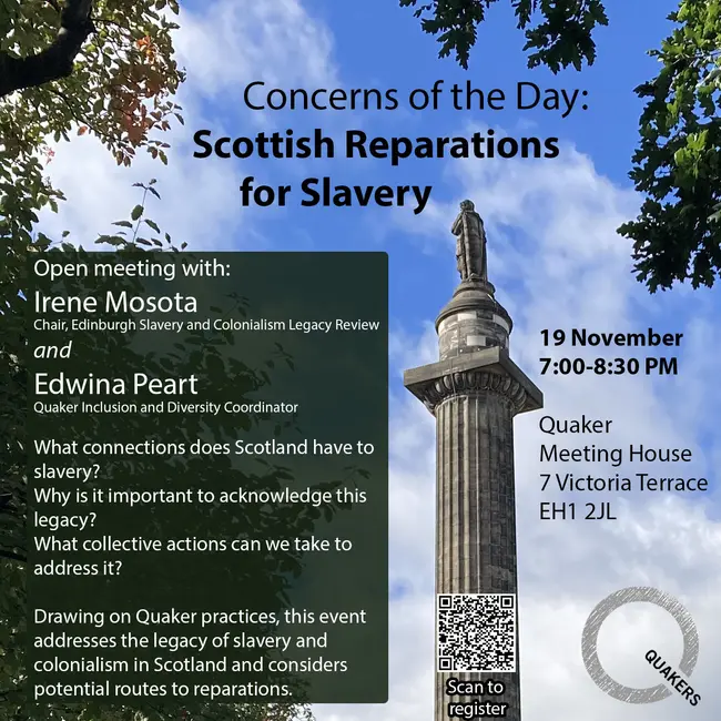 A flyer for the event with a picture of the Melville monument in the background